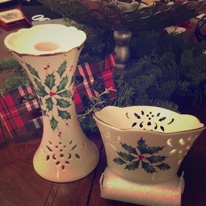 Lenox Dimensions Holiday dish & candle holder